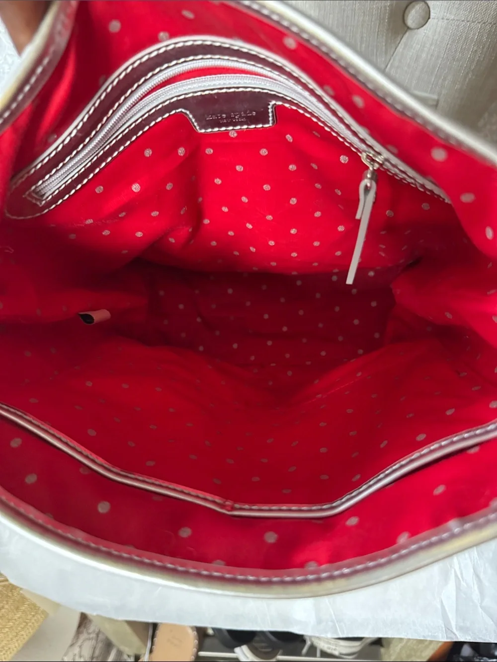 kate spade Black Patent Tote with Silver Handles